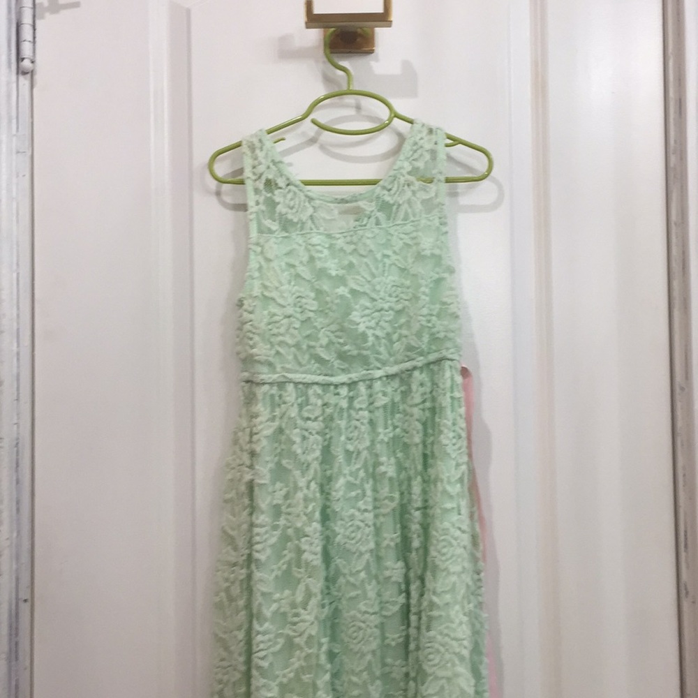 Green flowery party dress